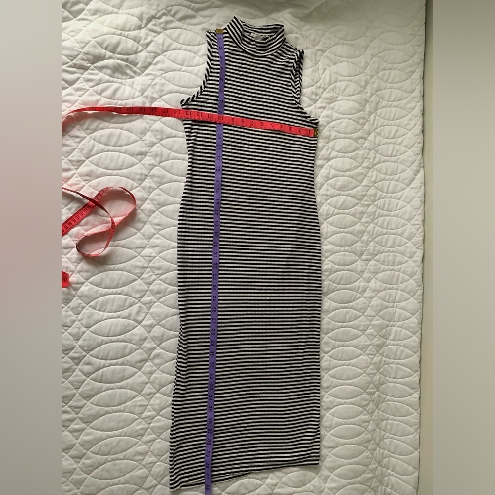 #26 Black & White striped ribbed tube dress. Beetlejuice Beetlejuice Beetle... - Picture 2 of 3